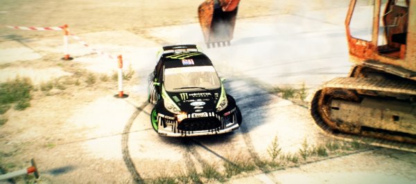 is basically trickdriving an obstacle course in a modified rally car