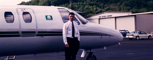"Late 1997, picked up by a corporate operator TPT Aviation. This photo after a scary landing at Elk River Airport in North Carolina."