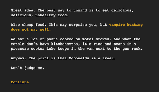 Screenshot from 16 Ways to Kill a Vampire at McDonalds
