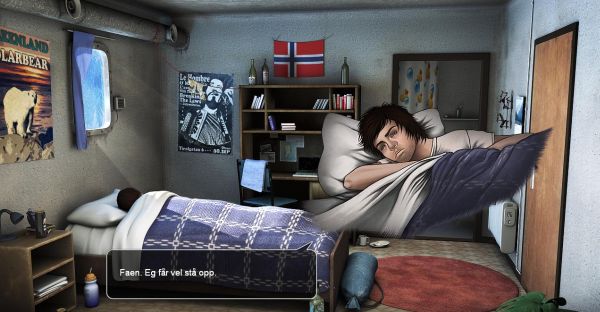 I'm reliably informed this is some Norwegian swearing about getting out of bed.
