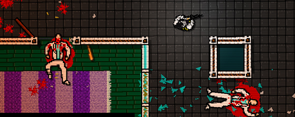 Unfortunately, there aren't any pictures of Hotline Miami's main character aiding someone.