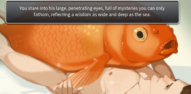 Sometimes goldfishes want to love hot men too