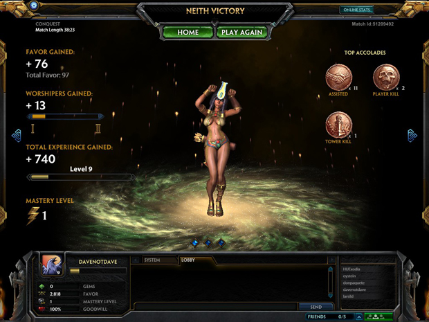 Neith has many skills, none of which are victory dancing