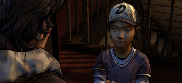 Ah. That's better. This is the picture of Clem looking at a man with a moustache that you saw above. This time the angle makes it more obvious that Clem is the one who is doing the looking rather than the one being looked at.