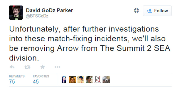 GoDz' tweet after the investigation concluded