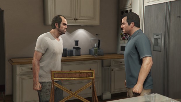 The friendship between the player characters is unusual for videogames and part of the reason I'm willing to tolerate the story, and even Trevor at times.