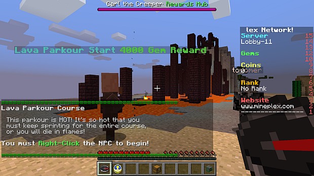 Mineplex’s hub is large, and features side challenges like this parkour course.